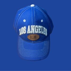 Blue and white embroidered Los Angeles logo Cap